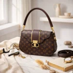 Elegant Brown Leather Shoulder Bag for Women – Chain Strap Design - Image 4