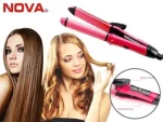 5-in-1 Hair Curler & Straightener Pink & Silver ABS Styling Tool - Image 7