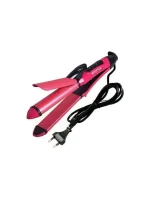 5-in-1 Hair Curler & Straightener Pink & Silver ABS Styling Tool - Image 9