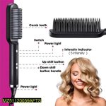 Black Hair Straightener Brush with Adjustable Heat Control - Image 3