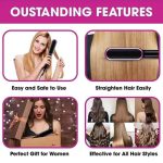 Black Hair Straightener Brush with Adjustable Heat Control - Image 5