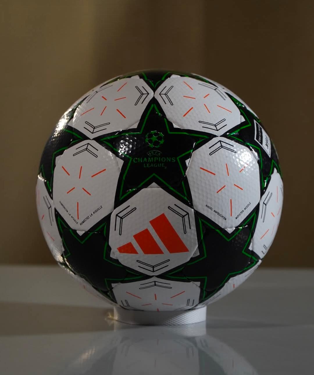 WhatsApp Image 2026-06-25 at 10.42.00 AM (3) Adidas UCL Pro Champions League Hand Stitched Green & Black Ball Size 5 – Professional Soccer Ball - Image 1