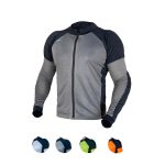 Grey All-Season Motorcycle Riding Shirt with Protective Armor - Image 7