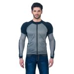 Grey All-Season Motorcycle Riding Shirt with Protective Armor