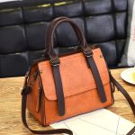 Women's Orange Boston Shoulder Bag – Fashion Handbag with Strap