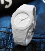 White Aura Classic Wrist Watch with Butterfly Clasp – Lightweight Fashion Watch - Image 3
