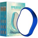Portable Women's Epilator - Painless Reusable Hair Removal Device, Blue - Compact & Washable