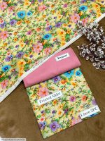 Women's Linen Suit Floral Print Unstitched Set - Multicolor - Image 4