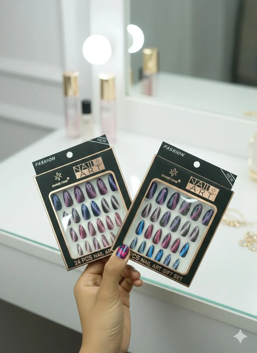 1165-258-706150-product-1 Multicolor Fake Nails ABS Plastic Bridal Party Wear - Image 1