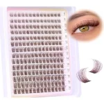 Wispy Eyelash Clusters Black Brown Pre-Glued — Instant Natural Lash Set