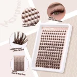 Wispy Eyelash Clusters Black Brown Pre-Glued — Instant Natural Lash Set - Image 5