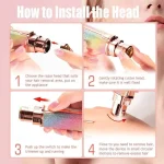 Rechargeable Women Eyebrow Trimmer Pink Glitter - Image 5