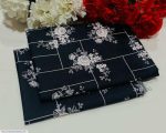 Women's Black Floral Grid Cotton Suit Set - 2 Piece, 90" Panna - Image 2