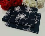 Women's Black Floral Grid Cotton Suit Set - 2 Piece, 90" Panna - Image 3