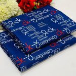 Women's Printed Cotton Suit - Blue 2 Piece, 90 Inch Panna