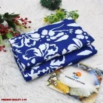 Blue Floral Printed 2 Pcs Women's Unstitched Suit - Polo Cotton