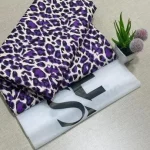 Purple Leopard Print Polo Cotton Unstitched 2 Piece Suit