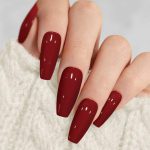 Burgundy Acrylic Fake Nails 96 Pcs Pakistani Women