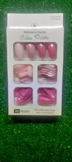 Burgundy Acrylic Fake Nails 96 Pcs Pakistani Women - Image 3