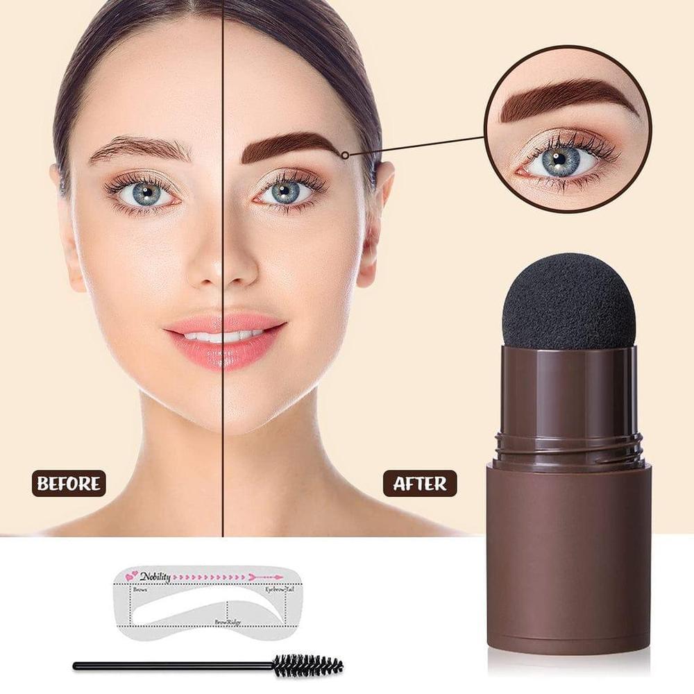 1304-71-488806-product-1 Matte Waterproof Brow Stamp Set Brown — 3 Piece Stencil and Stamp Kit - Image 1