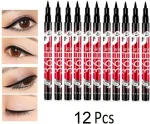 Premium Waterproof Eyeliner Pen 12 Pcs Long Lasting