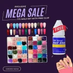 576-Piece ABS Plastic Nail Set with Free Glue