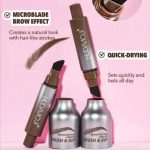 Microblade Effect Brow Pen - Quick Drying, Waterproof, Brown and Black