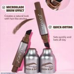 Microblade Effect Brow Pen - Quick Drying, Waterproof, Brown and Black - Image 3