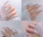 Stick-On Artificial Nails Multicolor Silver Chains Sparkles Reusable - Image 7
