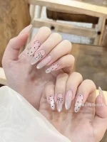 Multicolor Fake Nails with Bow Design 12pcs ABS Plastic