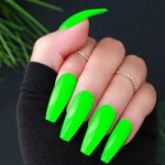 Green Fake Nails ABS Plastic Party Wear