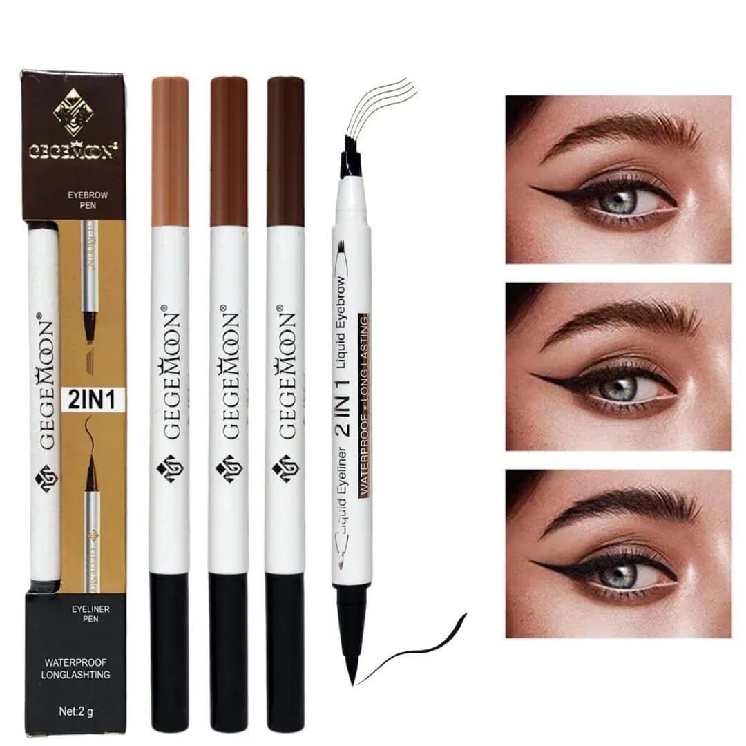 1408-71-592669-product-1 2 In 1 Waterproof Eyebrow & Lash Liner Pen - Dual-Ended Brow and Eyeliner - Image 1