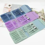 16-in-1 Stainless Steel Nail Cutter Set Multicolor Foldable Bag