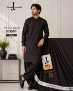 Men's Unstitched Wash and Wear Plain Suit – Brown All-Season Fabric Pakistan