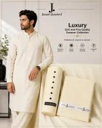 Men's Unstitched Wash & Wear Plain Suit – Ivory All Season Pakistan
