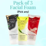3 Pcs Whitening Face Wash for All Skin Types - Black, Yellow & Red