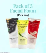3 Pcs Whitening Face Wash for All Skin Types - Black, Yellow & Red