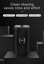 Portable Rechargeable Hair Shaver – Black Double Floating Travel Shaver - Image 5