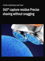Portable Rechargeable Hair Shaver – Black Double Floating Travel Shaver - Image 3