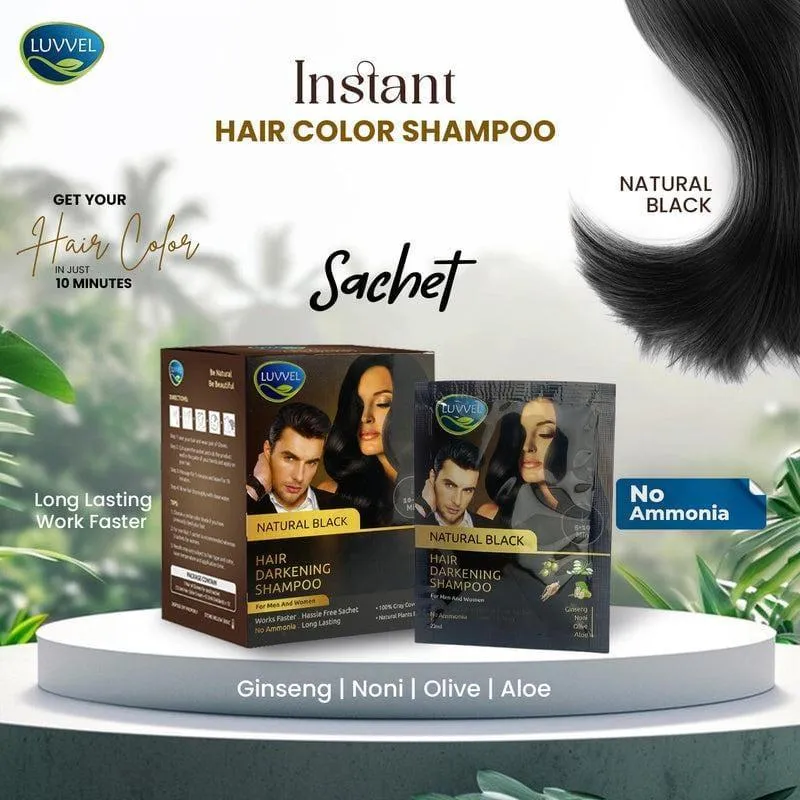 1598-241-710290-product-1 Instant Hair Color Shampoo Natural Black 30mins No Aldehyde - Image 1