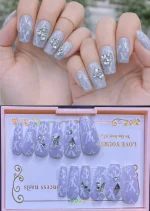 Luxury Fake Nails Louis Vuitton Rhinestone Set - Image 4