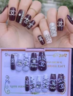 Luxury Fake Nails Louis Vuitton Rhinestone Set - Image 7