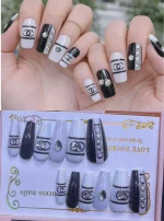 Luxury Fake Nails Louis Vuitton Rhinestone Set - Image 7