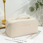 Pink Leather Makeup Travel Case for Women - Image 3
