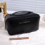 Pink Leather Makeup Travel Case for Women - Image 4