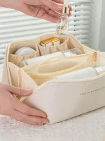 Pink Leather Makeup Travel Case for Women - Image 7