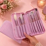 10 Pcs Purple Makeup Brushes Set for Beginners & Pros