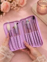 10 Pcs Purple Makeup Brushes Set for Beginners & Pros - Image 3