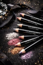 Glitter Eyeliner Pencils Set of 6 Black Gold