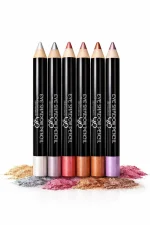 Glitter Eyeliner Pencils Set of 6 Black Gold - Image 4